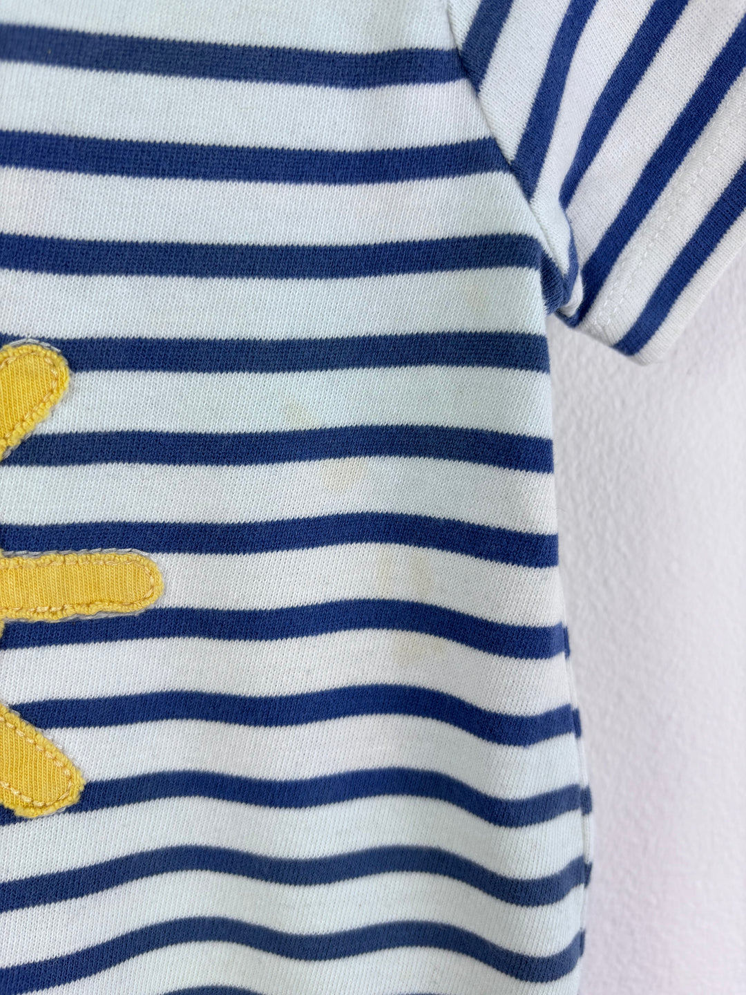 Kite Blue Stripe Rainbow Sun Romper 6-9 Months-Rompers-Second Snuggle Preloved