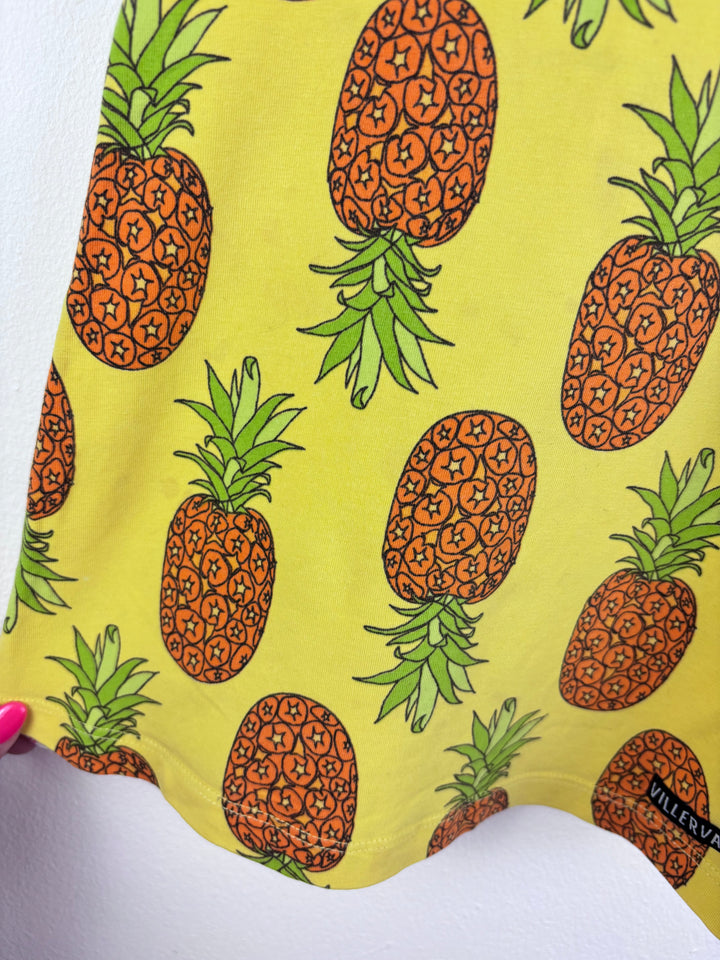 Villervalla Yellow Pineapple Print Dress Size 74 (6-9 Months)-Dresses-Second Snuggle Preloved