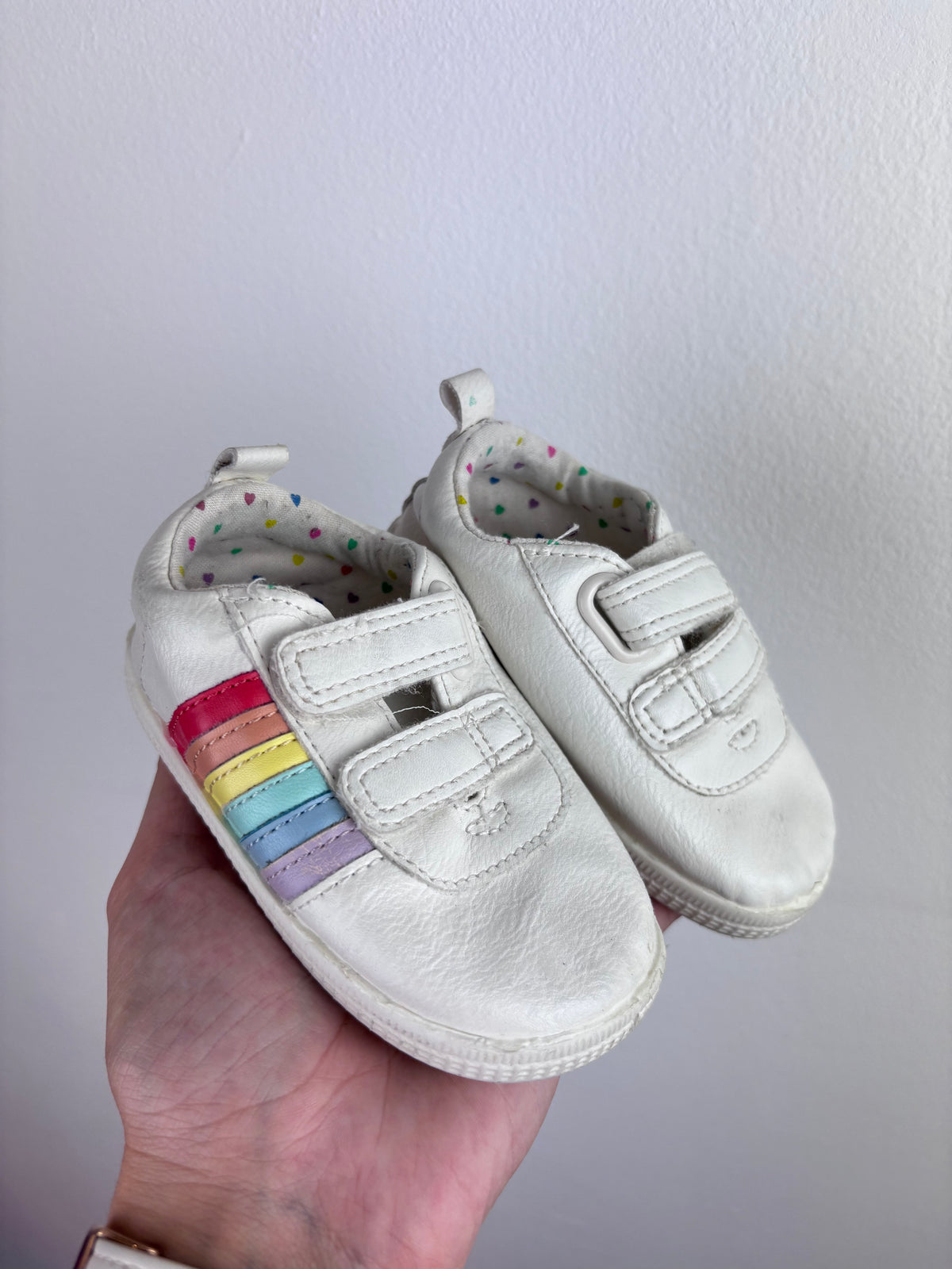 Next White Rainbow Trainers UK 4-Shoes-Second Snuggle Preloved