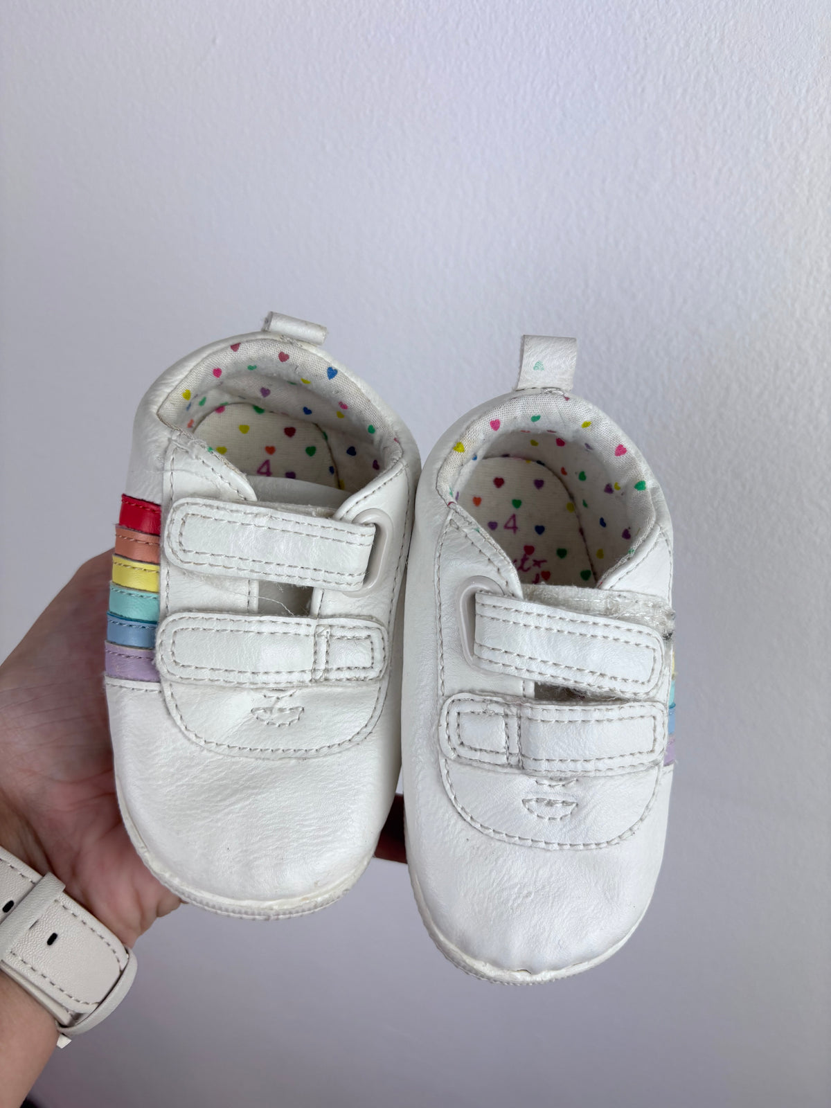 Next White Rainbow Trainers UK 4-Shoes-Second Snuggle Preloved