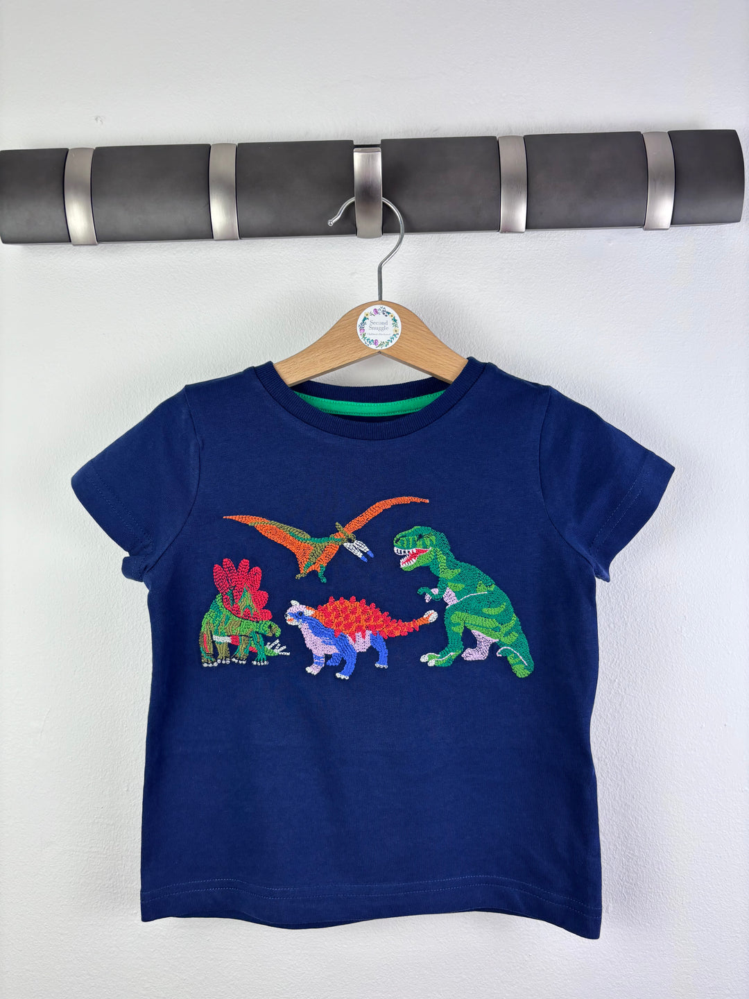 Boden Navy Dinosaur T-Shirt 12-18 Months-Tops-Second Snuggle Preloved
