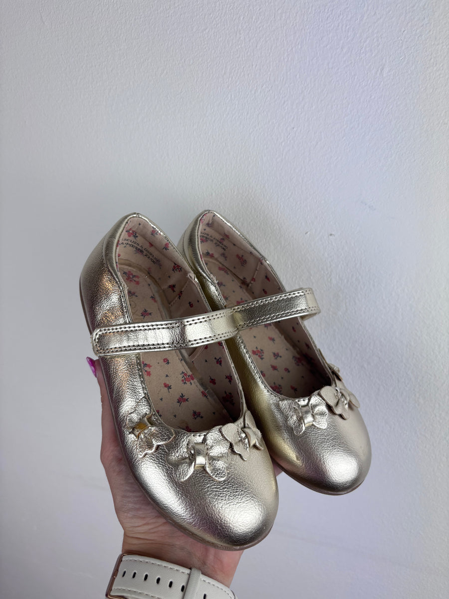 Next Gold Bow Party Shoes UK 10.5-Shoes-Second Snuggle Preloved