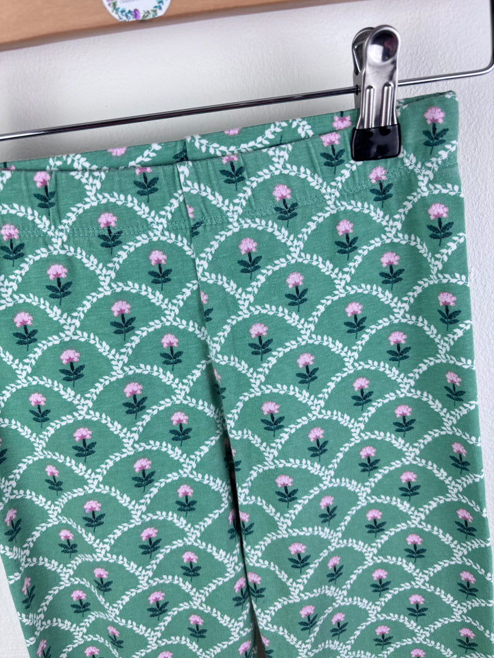 Joules Green Floral Print Leggings 7 Years-Leggings-Second Snuggle Preloved