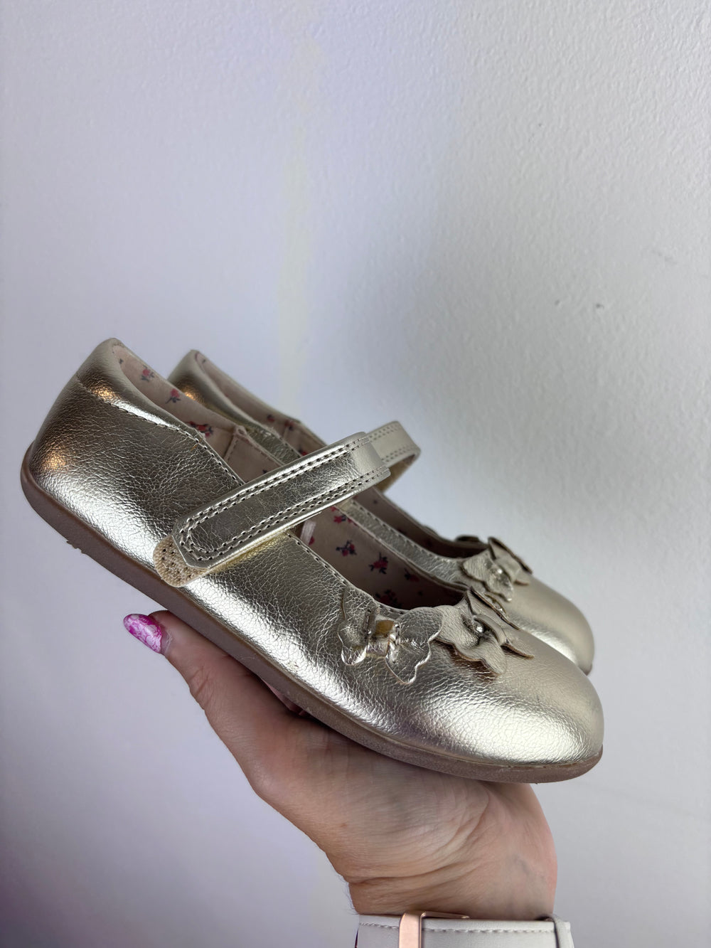 Next Gold Bow Party Shoes UK 10.5-Shoes-Second Snuggle Preloved