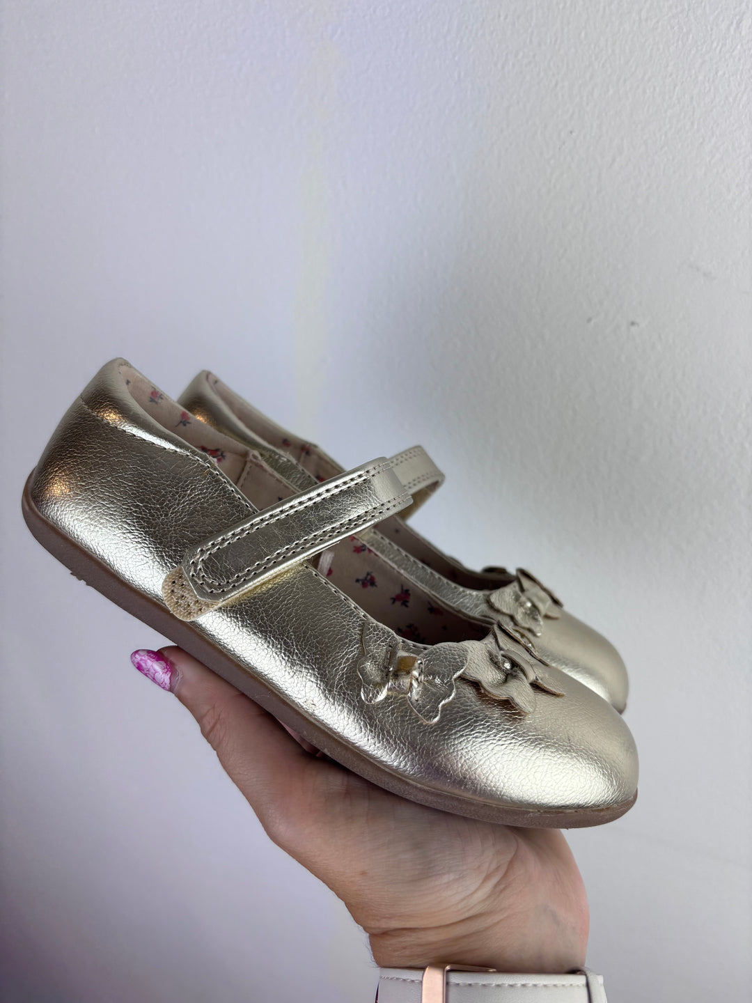 Next Gold Bow Party Shoes UK 10.5-Shoes-Second Snuggle Preloved