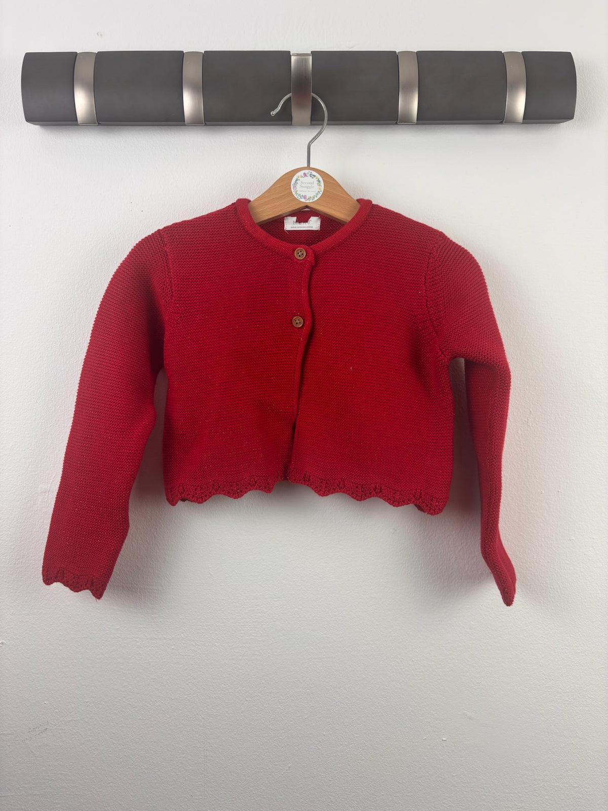 Next Red Knitted Cardigan 18-24 Months-Cardigans-Second Snuggle Preloved