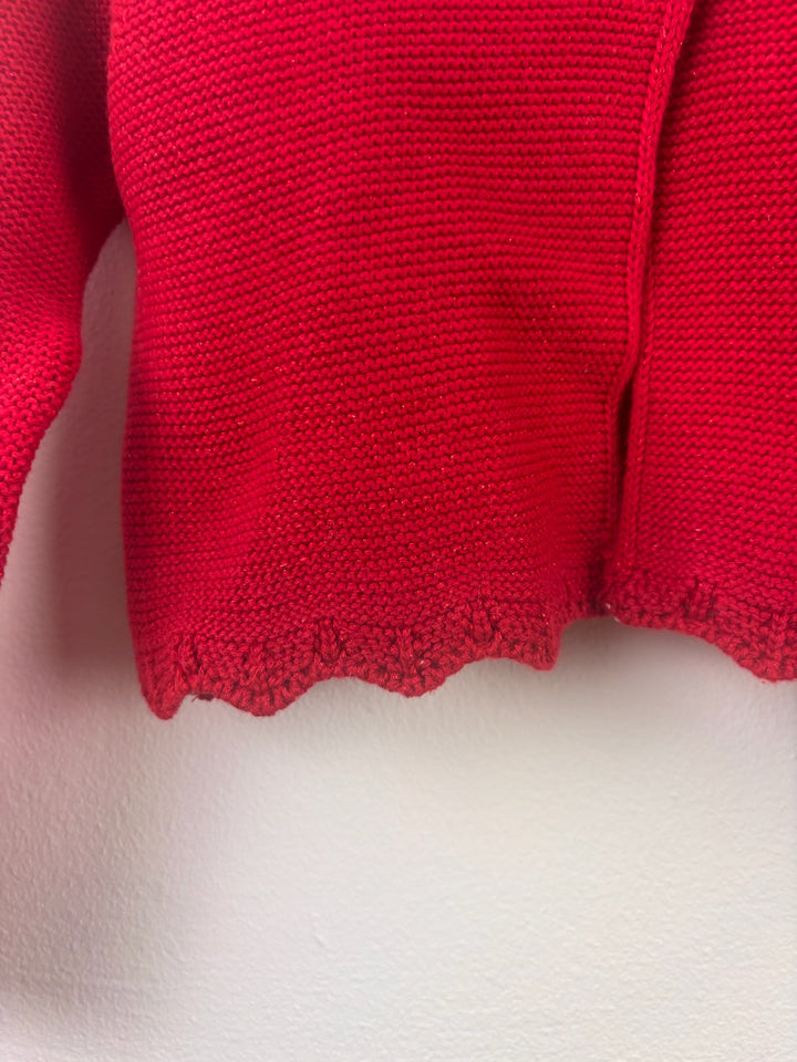 Next Red Knitted Cardigan 18-24 Months-Cardigans-Second Snuggle Preloved
