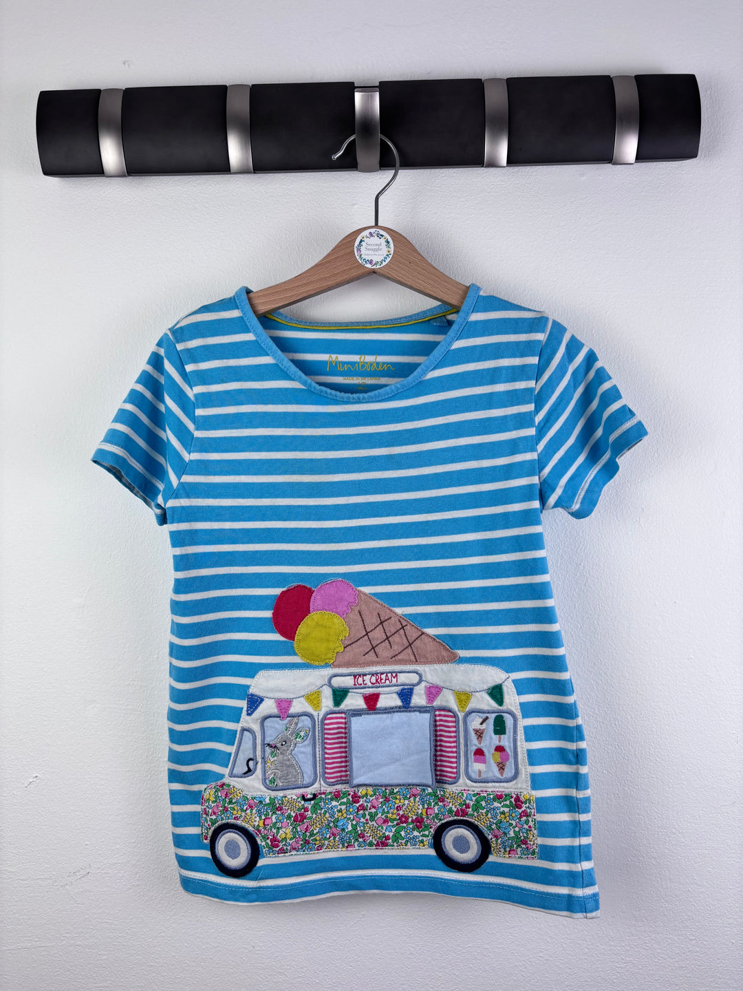 Boden Blue Stripe Ice Cream Van T-Shirt 7-8 Years-Tops-Second Snuggle Preloved