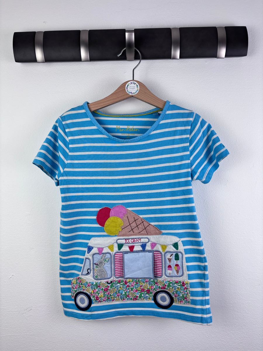 Boden Blue Stripe Ice Cream Van T-Shirt 7-8 Years-Tops-Second Snuggle Preloved