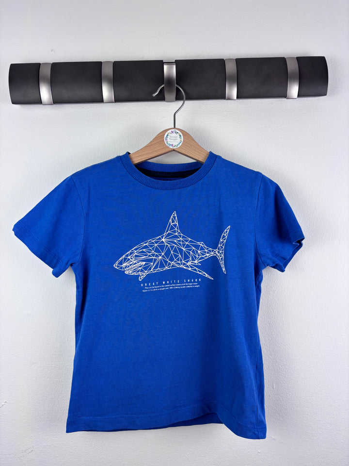 Next Blue T-Shirt Shark Print 2-3 Years-Tops-Second Snuggle Preloved