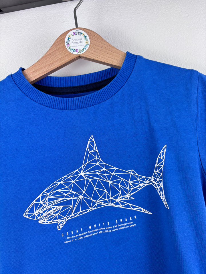 Next Blue T-Shirt Shark Print 2-3 Years-Tops-Second Snuggle Preloved