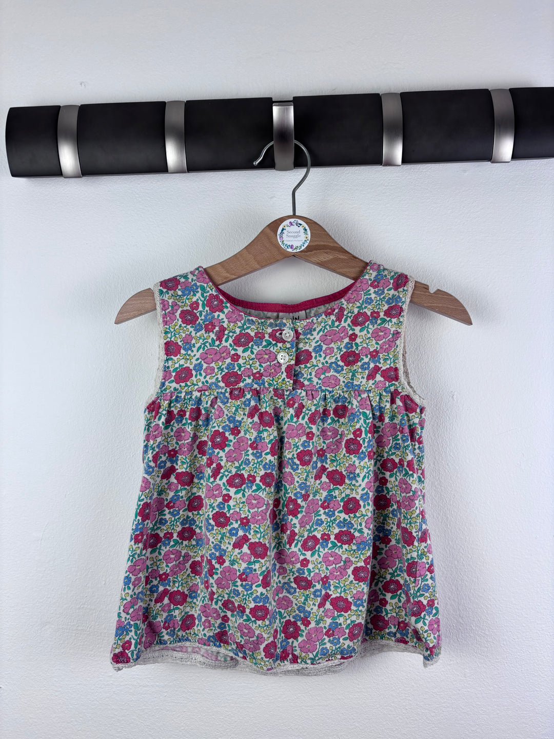 Boden Pink Floral Sleeveless Top 2-3 Years-Tops-Second Snuggle Preloved