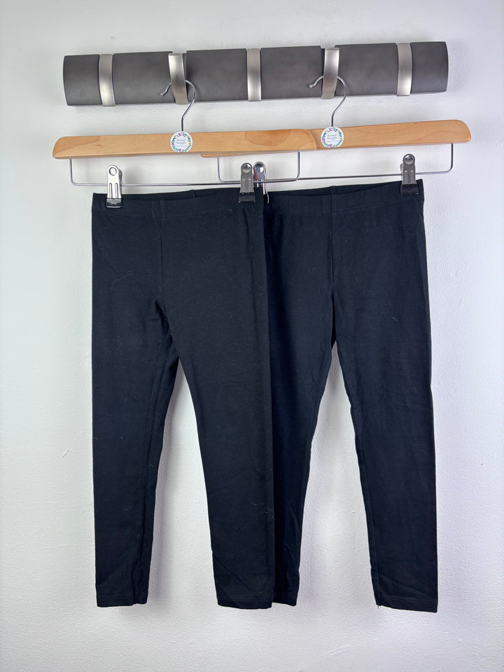 H&M Black Leggings Two Pack 3-4 Years-Leggings-Second Snuggle Preloved