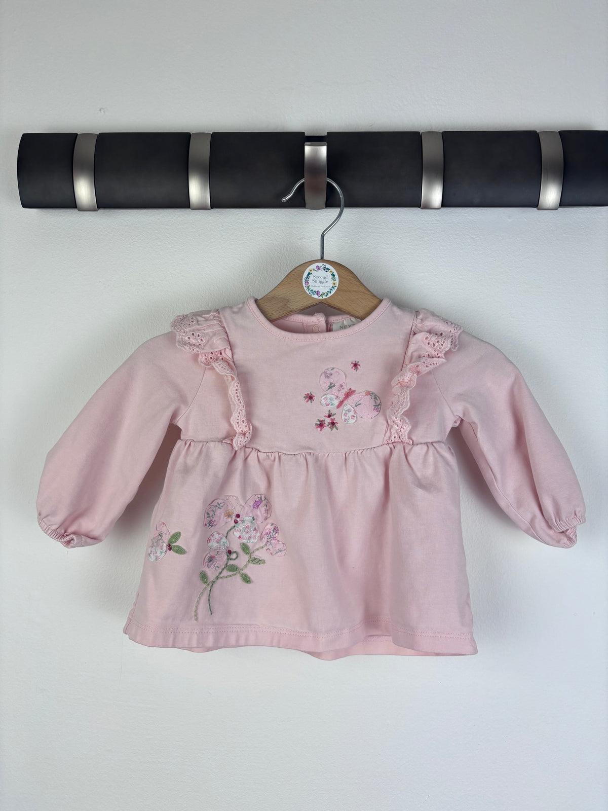 Next Pink Embroidered Top 3-6 Months-Tops-Second Snuggle Preloved