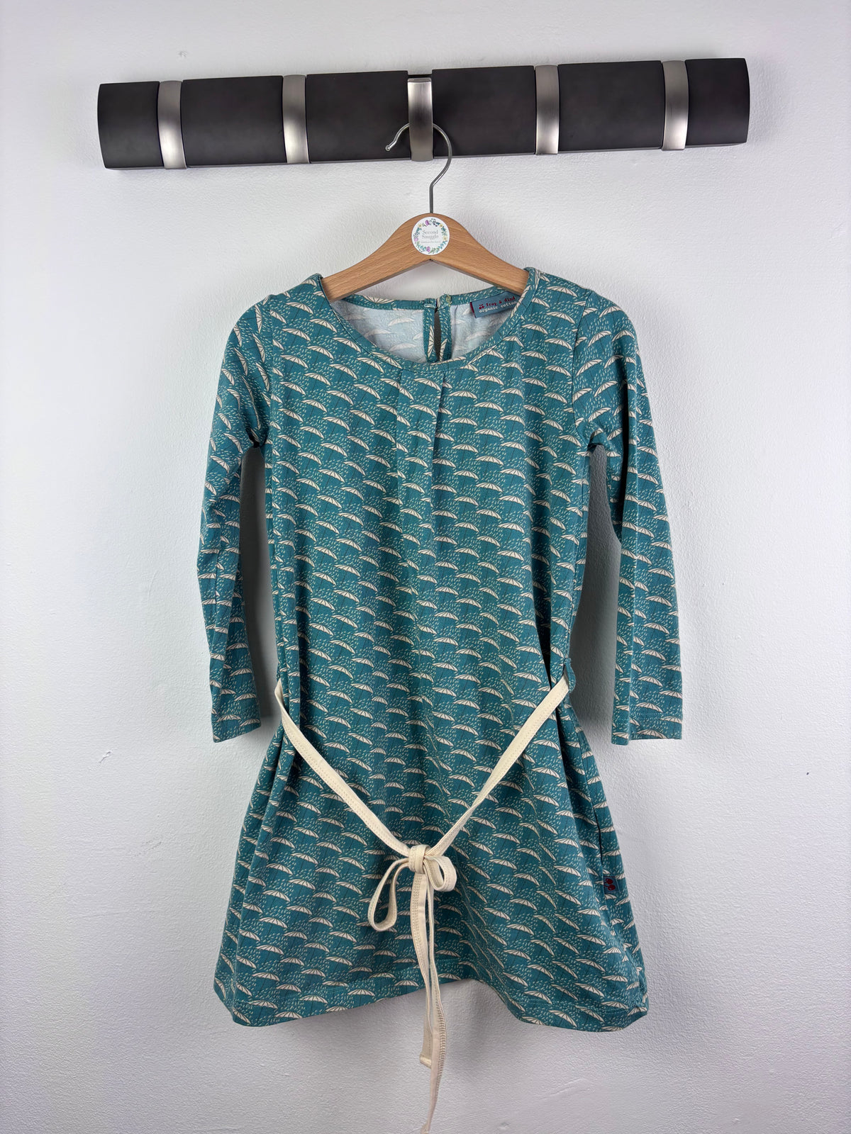 Froy & Dind Green Long Sleeve Dress 110/116 (5-6 Years)-Dresses-Second Snuggle Preloved