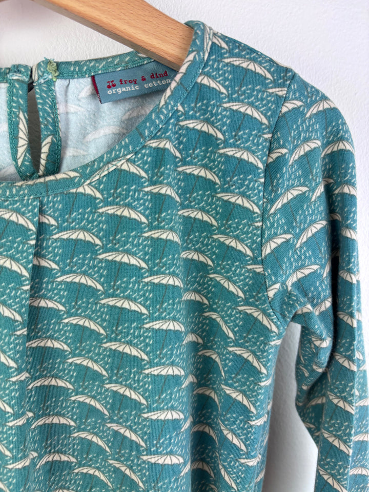 Froy & Dind Green Long Sleeve Dress 110/116 (5-6 Years)-Dresses-Second Snuggle Preloved