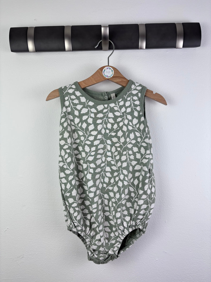 Rylee + Cru Sage Leaf Print Romper 18-24 Months-Rompers-Second Snuggle Preloved