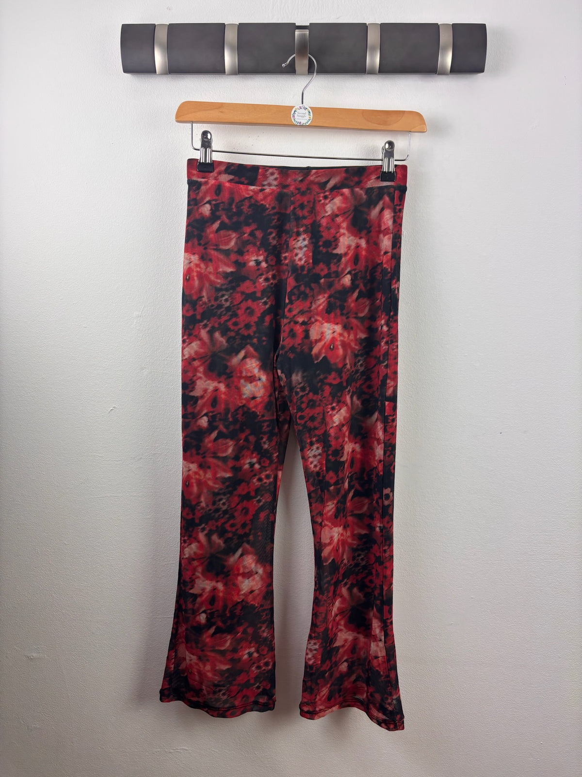 Next Red Black Abstract Flared Leggings 10 Years-Leggings-Second Snuggle Preloved