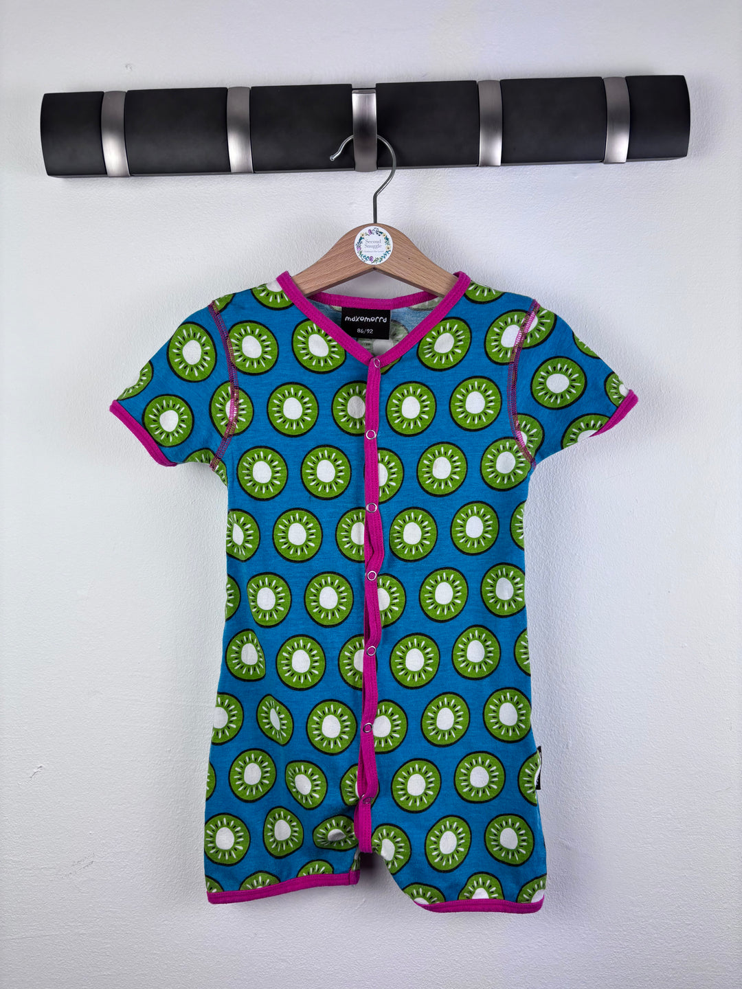Maxomorra Blue Kiwi Print Playsuit 86-92 (18-24 Months)