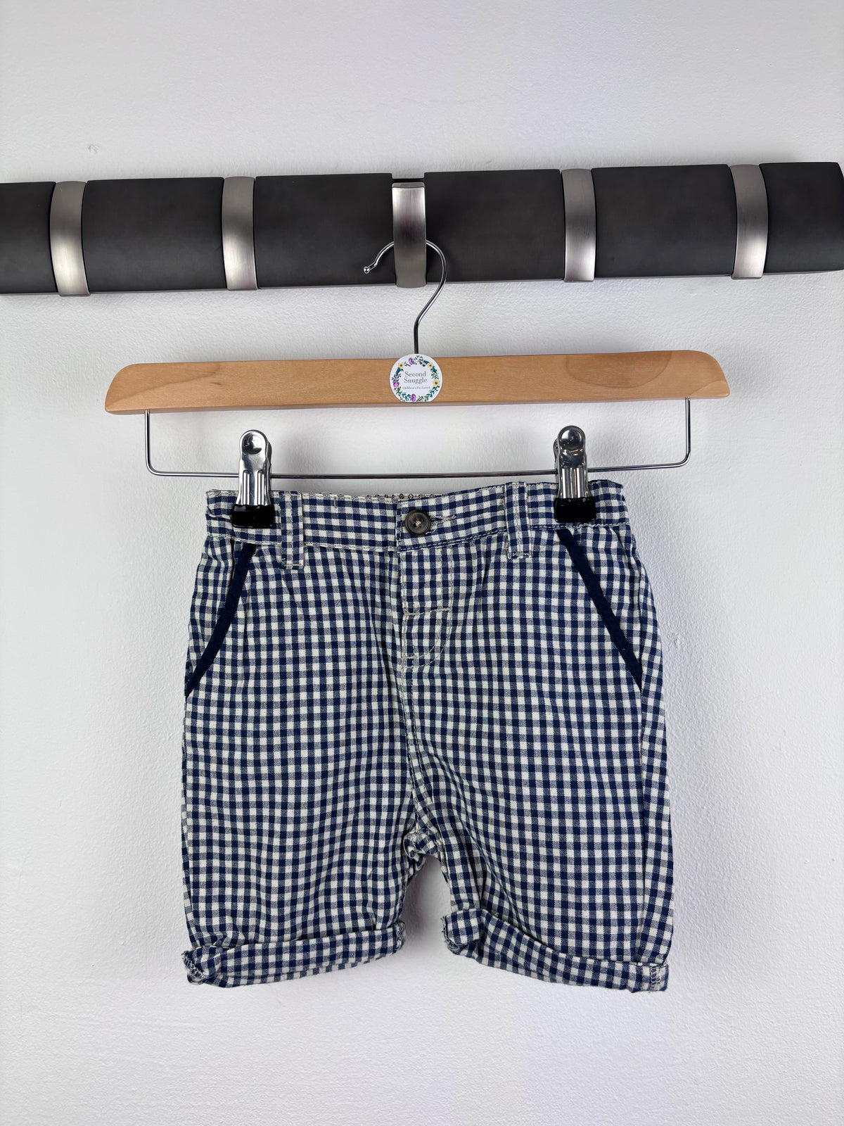 Mamas & Papas Blue Gingham Shorts 18-24 Months-Shorts-Second Snuggle Preloved