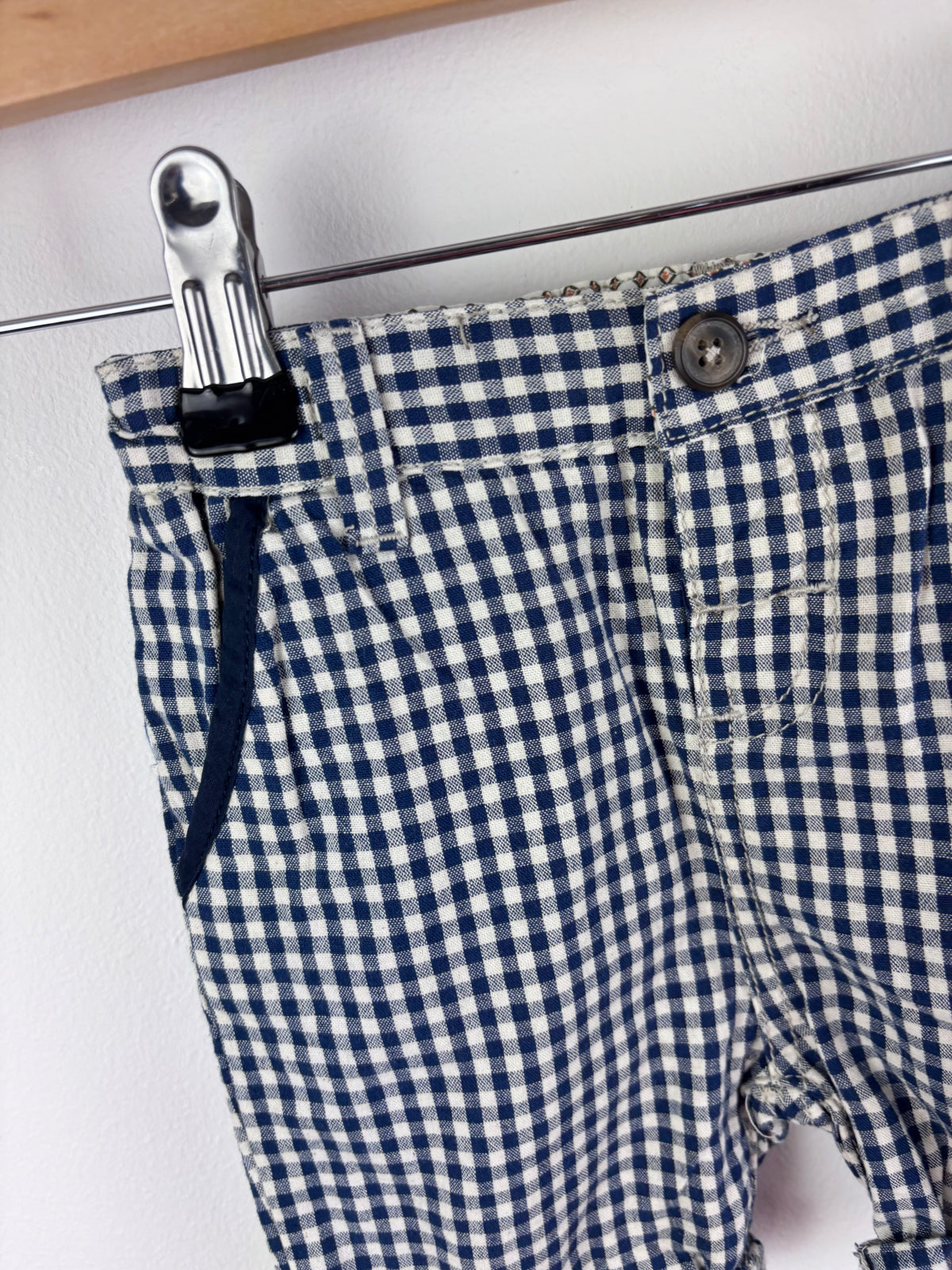 Mamas & Papas Blue Gingham Shorts 18-24 Months-Shorts-Second Snuggle Preloved