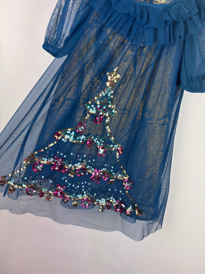 Monsoon Blue Sequin Dress 3 Years