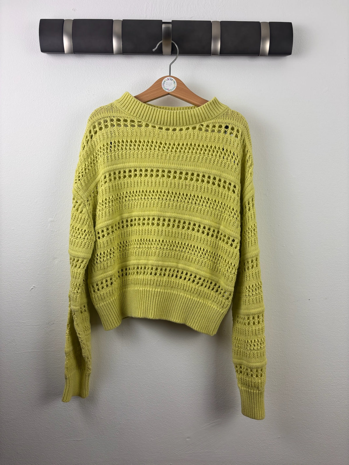 H&M Lime Open Knit Jumper 10-12 Years-Jumpers-Second Snuggle Preloved