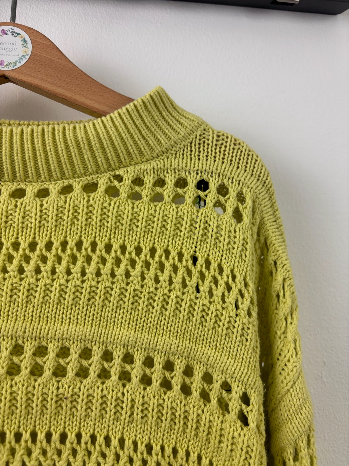 H&M Lime Open Knit Jumper 10-12 Years-Jumpers-Second Snuggle Preloved