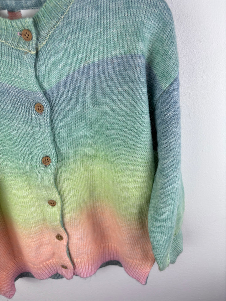 Ex M&S Pastel Ombre Knit Cardigan 6-7 Years