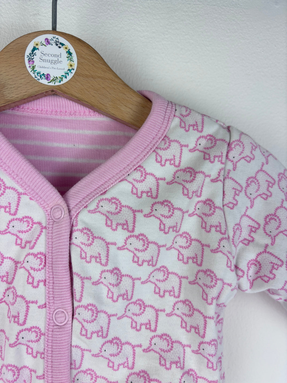 JoJo Maman Bebe Pink Elephant Jacket 3-6 Months-Jackets-Second Snuggle Preloved