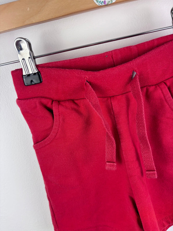 Maxomorra Red Plain Shorts 12-18 Months