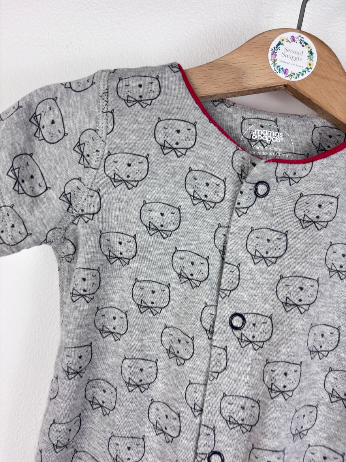 Mamas And Papas Grey Romper And Hat Set 3-6 Months-Rompers-Second Snuggle Preloved