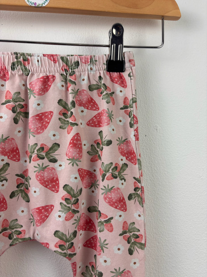 Clay Bear Pink Strawberry Print Leggings 12-18 Months-Leggings-Second Snuggle Preloved