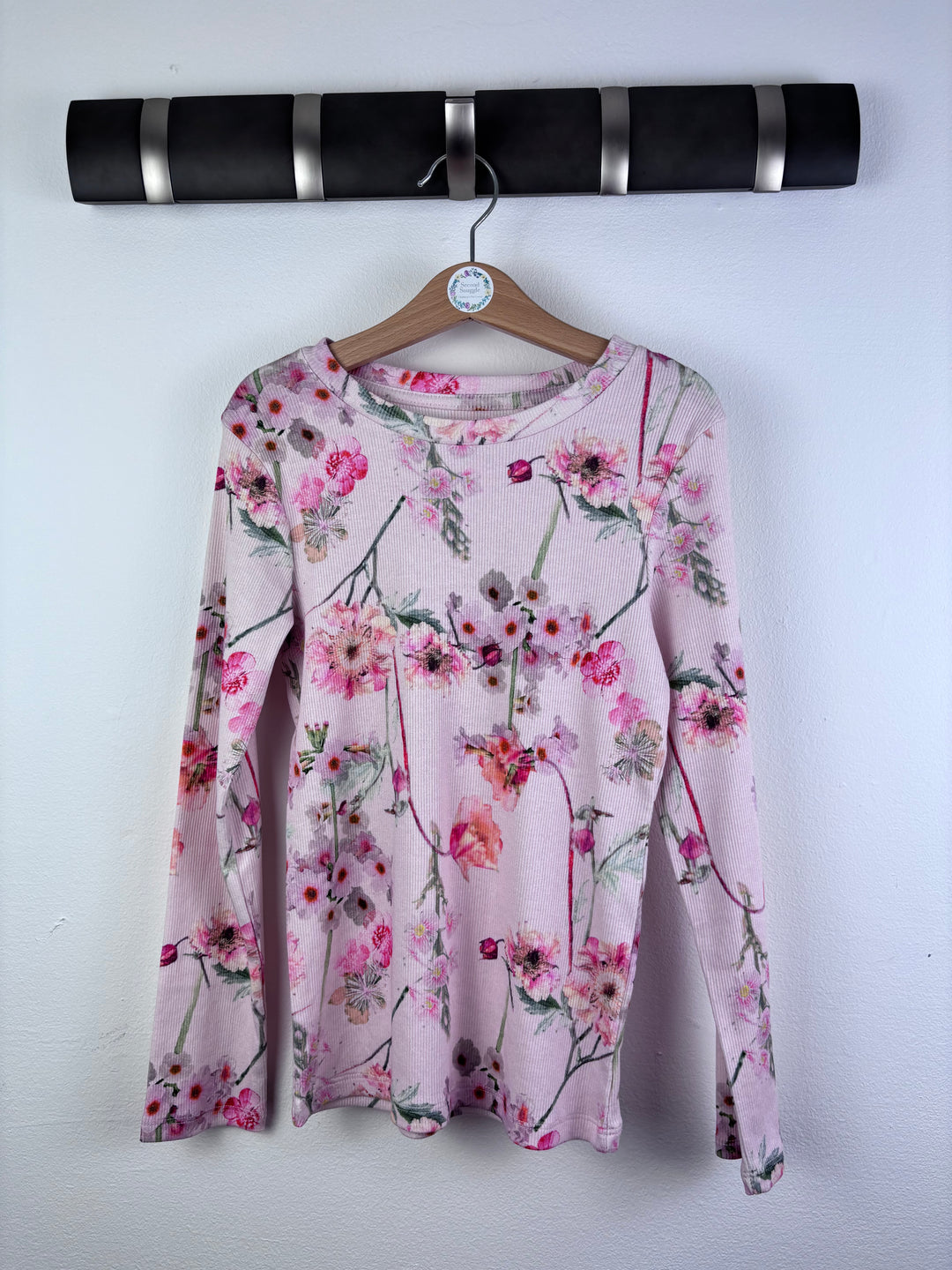 Next Pink Floral Ribbed Top 10-11 Years