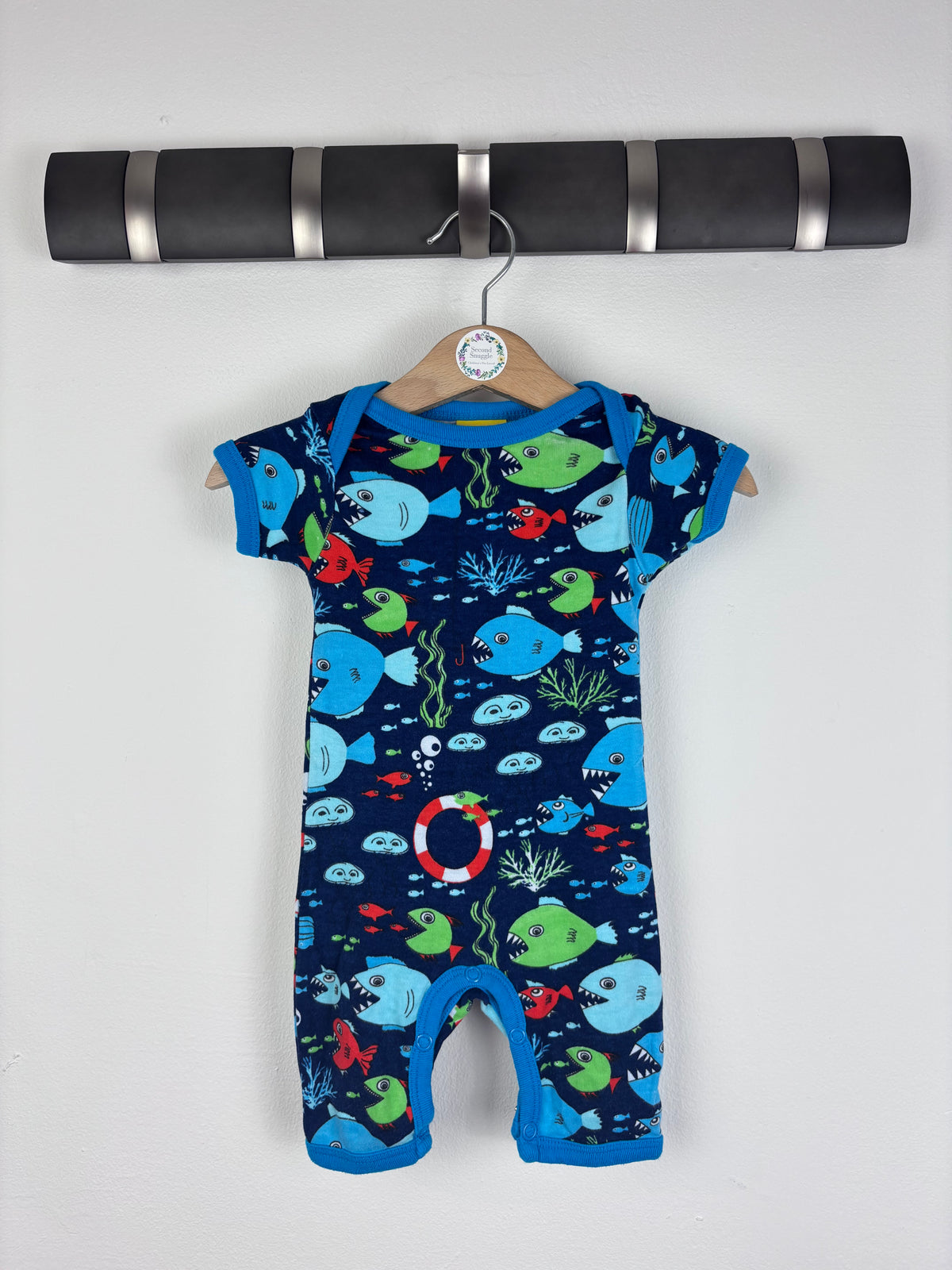Duns Ocean Print Romper 56 (0-3 Months)-Rompers-Second Snuggle Preloved