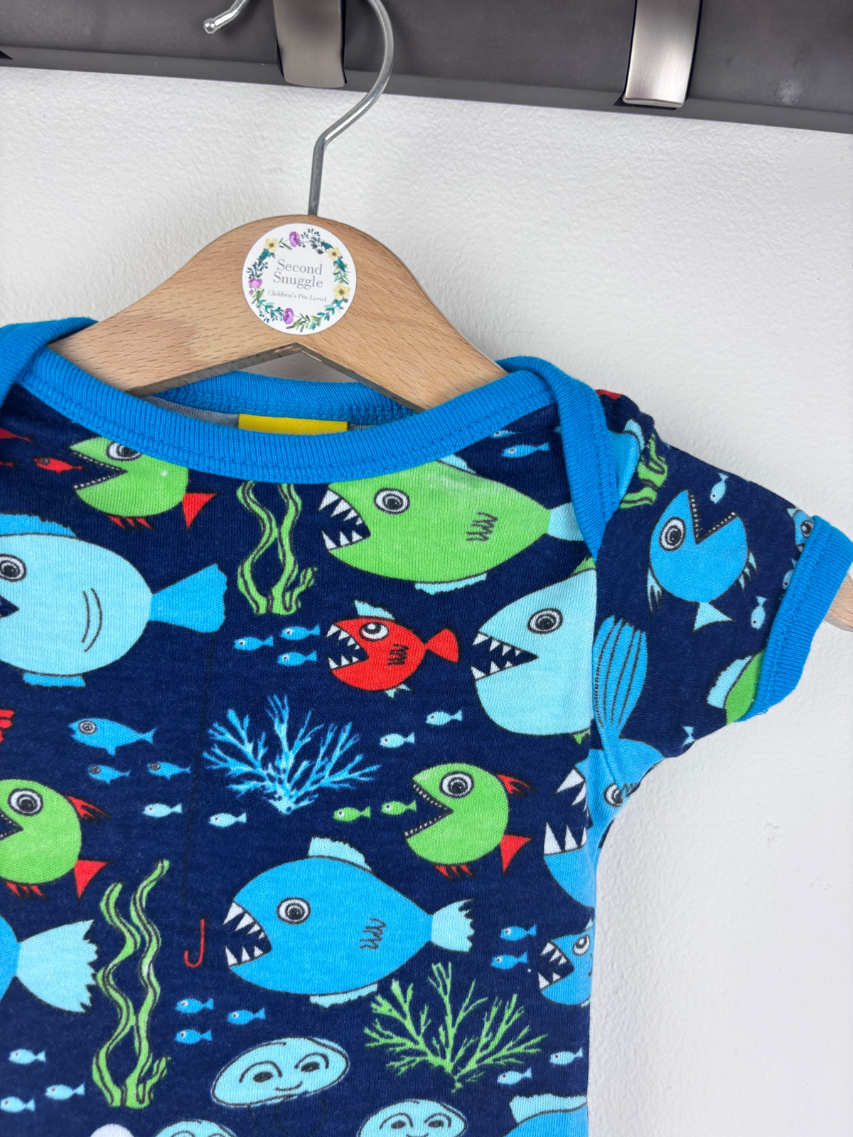 Duns Ocean Print Romper 56 (0-3 Months)-Rompers-Second Snuggle Preloved
