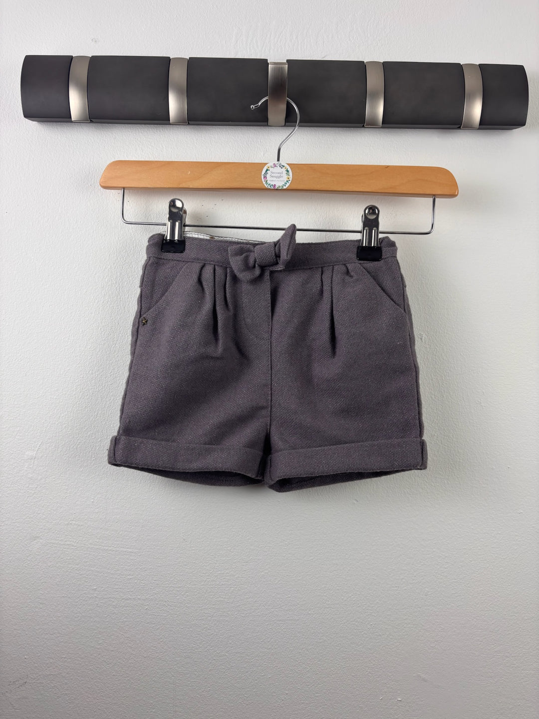 Tape à l’Oeil Grey Bow Waist Shorts 23 Months-Shorts-Second Snuggle Preloved