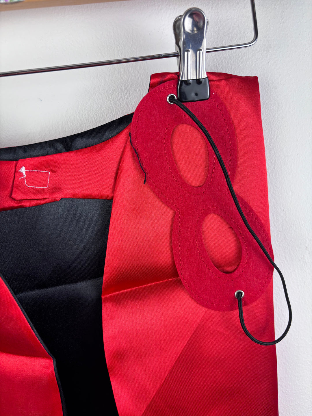 Red Satin Superhero Cape and Mask One Size