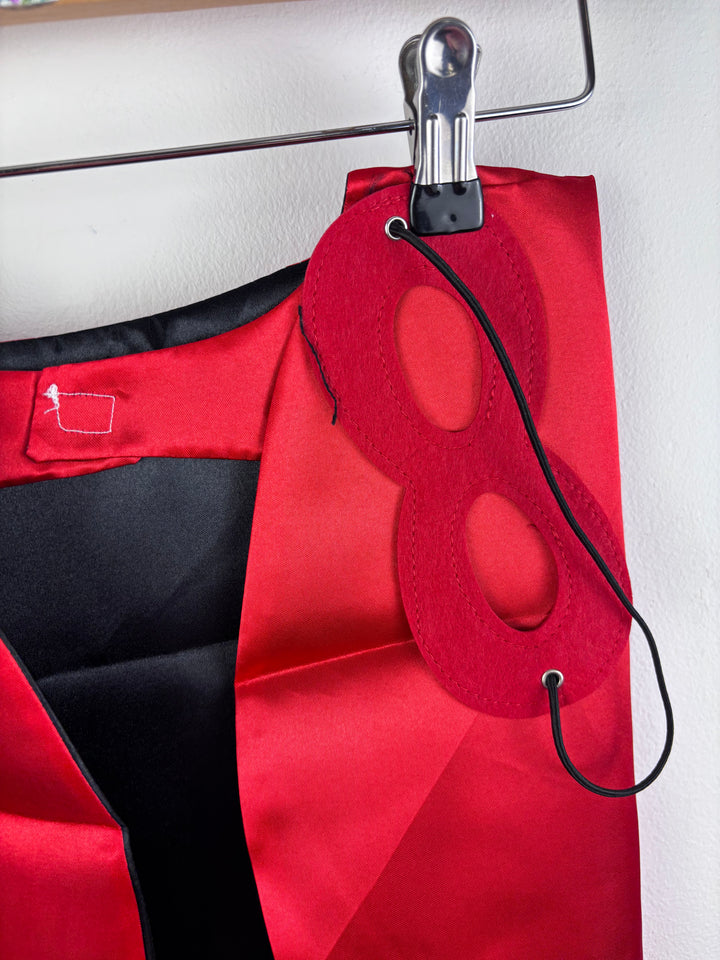Red Satin Superhero Cape and Mask One Size