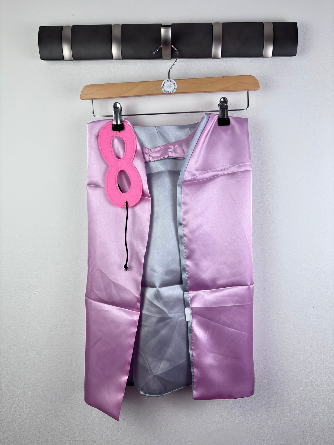 Pink Satin Superhero Cape and Mask One Size