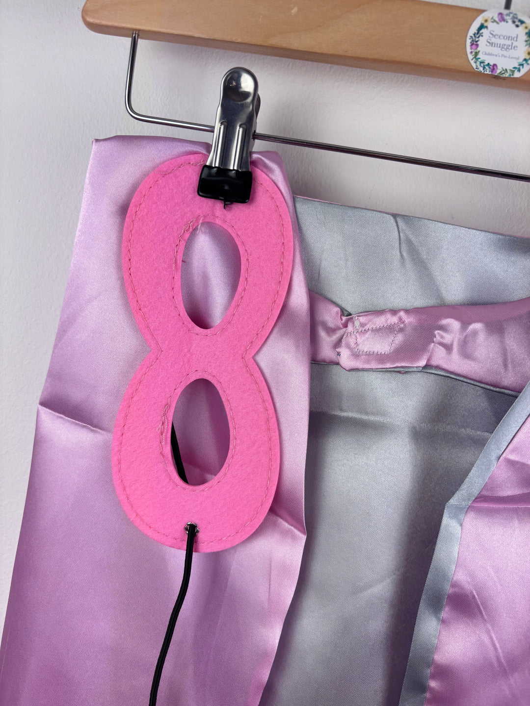 Pink Satin Superhero Cape and Mask One Size