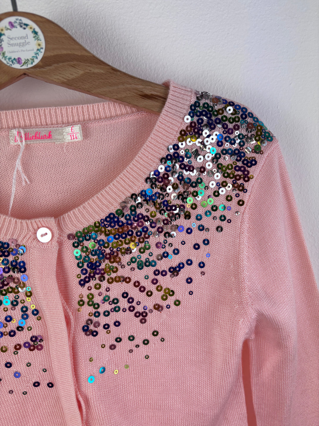 Billieblush Pink Sequin Shoulder Cardigan 5-6 Years