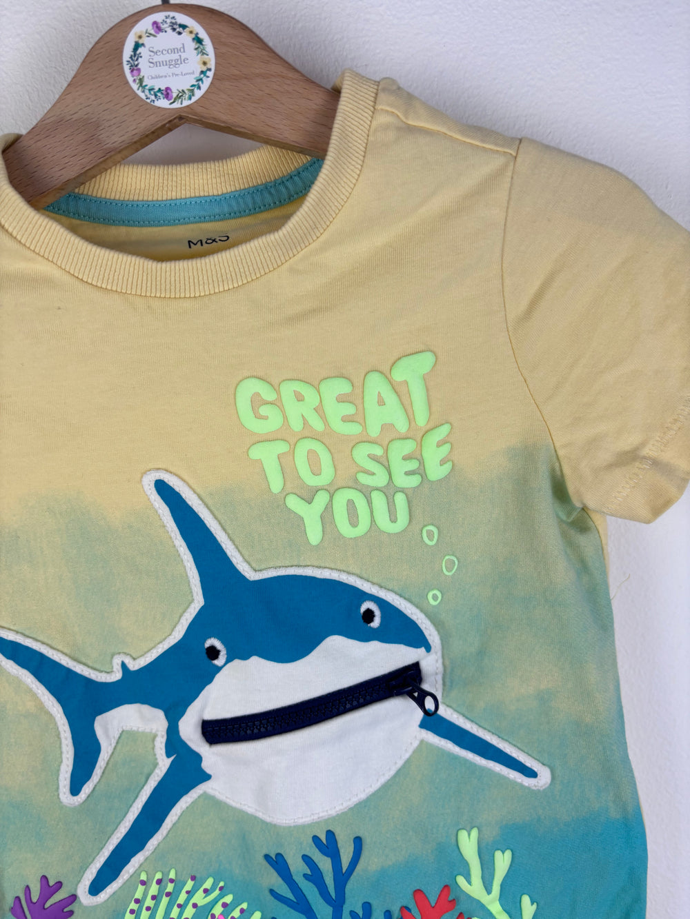M&S Shark T Shirt 2-3 Years-Tops-Second Snuggle Preloved