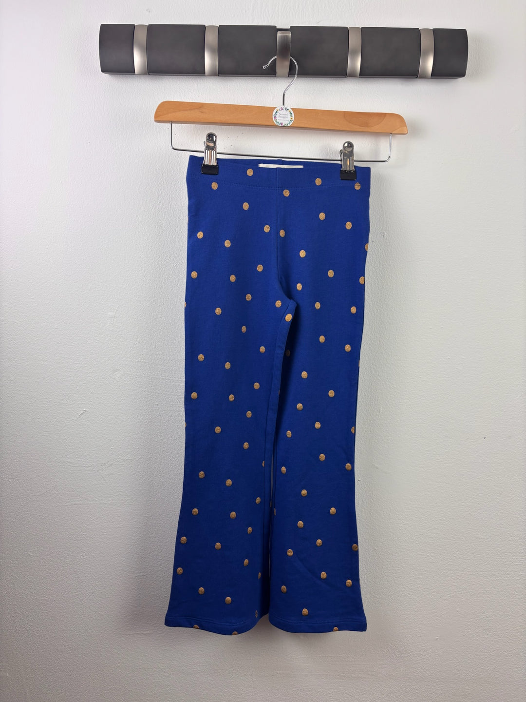 Boden Blue Gold Spot Flared Leggings 4-5 Years-Leggings-Second Snuggle Preloved