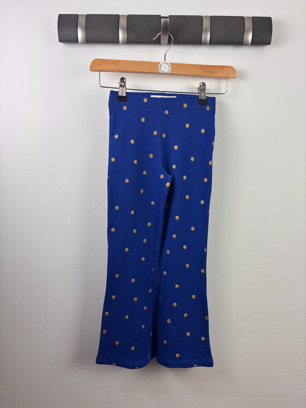 Boden Blue Gold Spot Flared Leggings 4-5 Years-Leggings-Second Snuggle Preloved