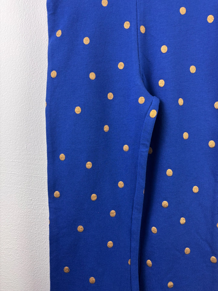 Boden Blue Gold Spot Flared Leggings 4-5 Years-Leggings-Second Snuggle Preloved