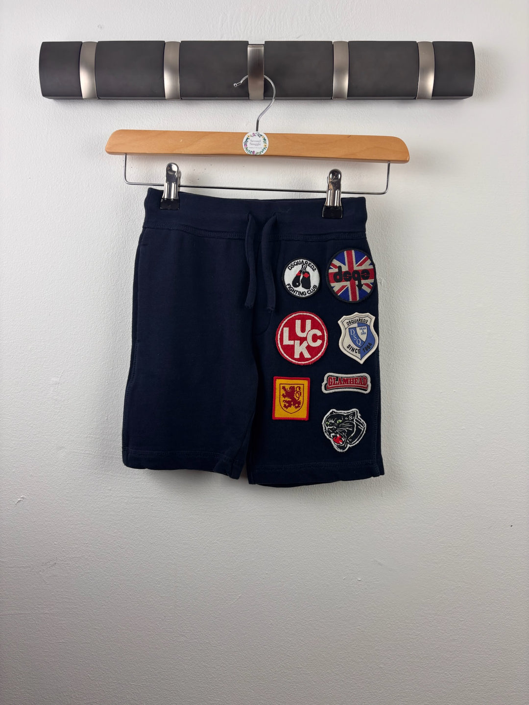 DSQUARED2 Navy Badge Sweat Shorts 4 Years-Shorts-Second Snuggle Preloved