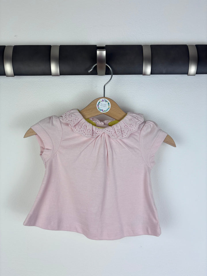 Boden Pink Collar Top 0-3 Months