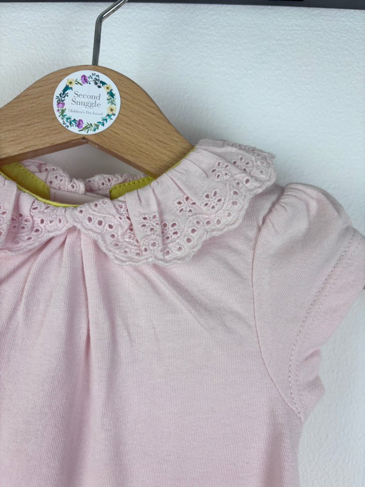 Boden Pink Collar Top 0-3 Months