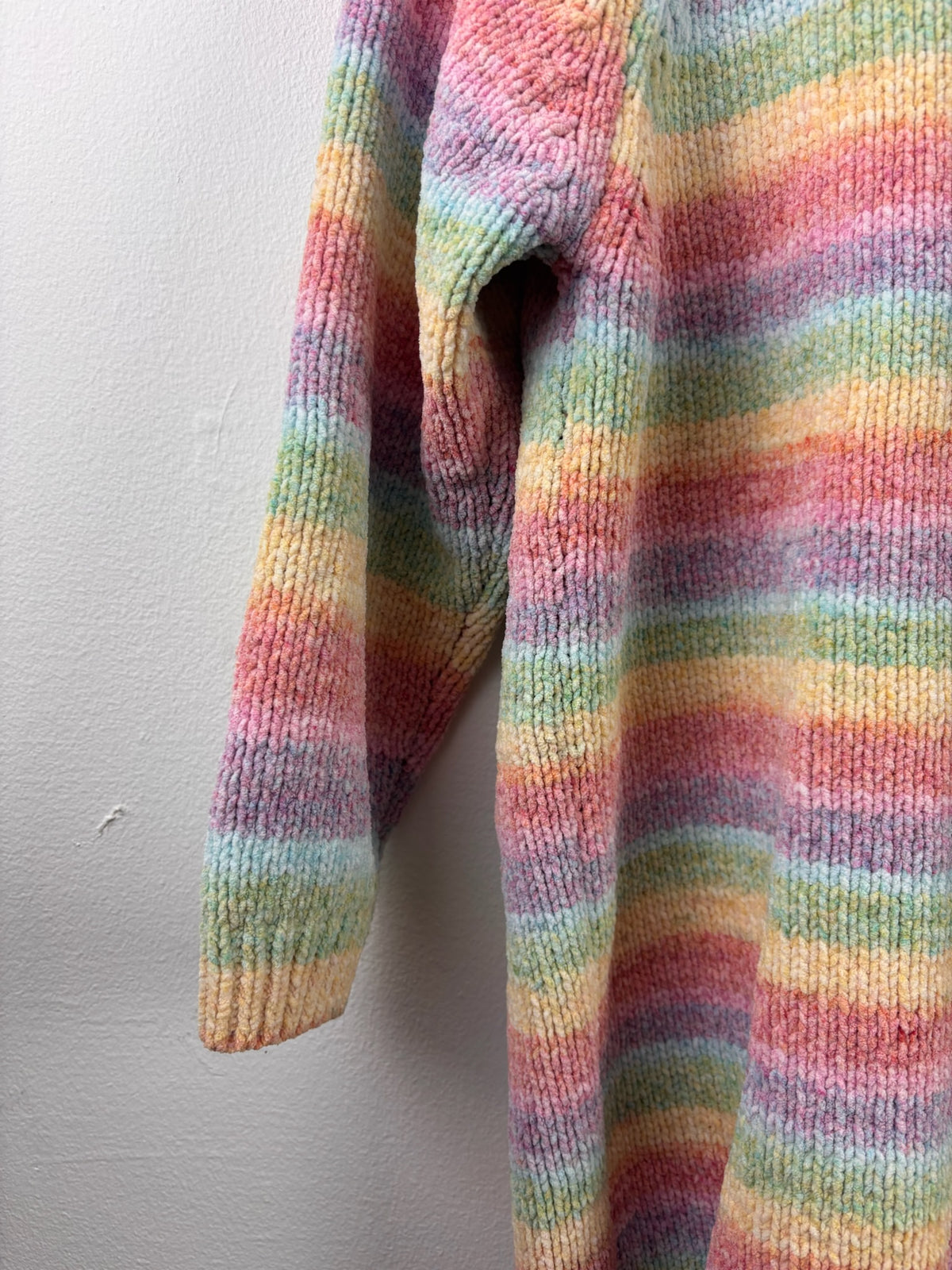 Next Pastel Rainbow Stripe Knitted Dress 5-6 Years-Dresses-Second Snuggle Preloved